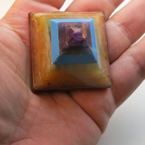 Pyramid Amethyst Turquoise Jasper - Picture 4 of 4